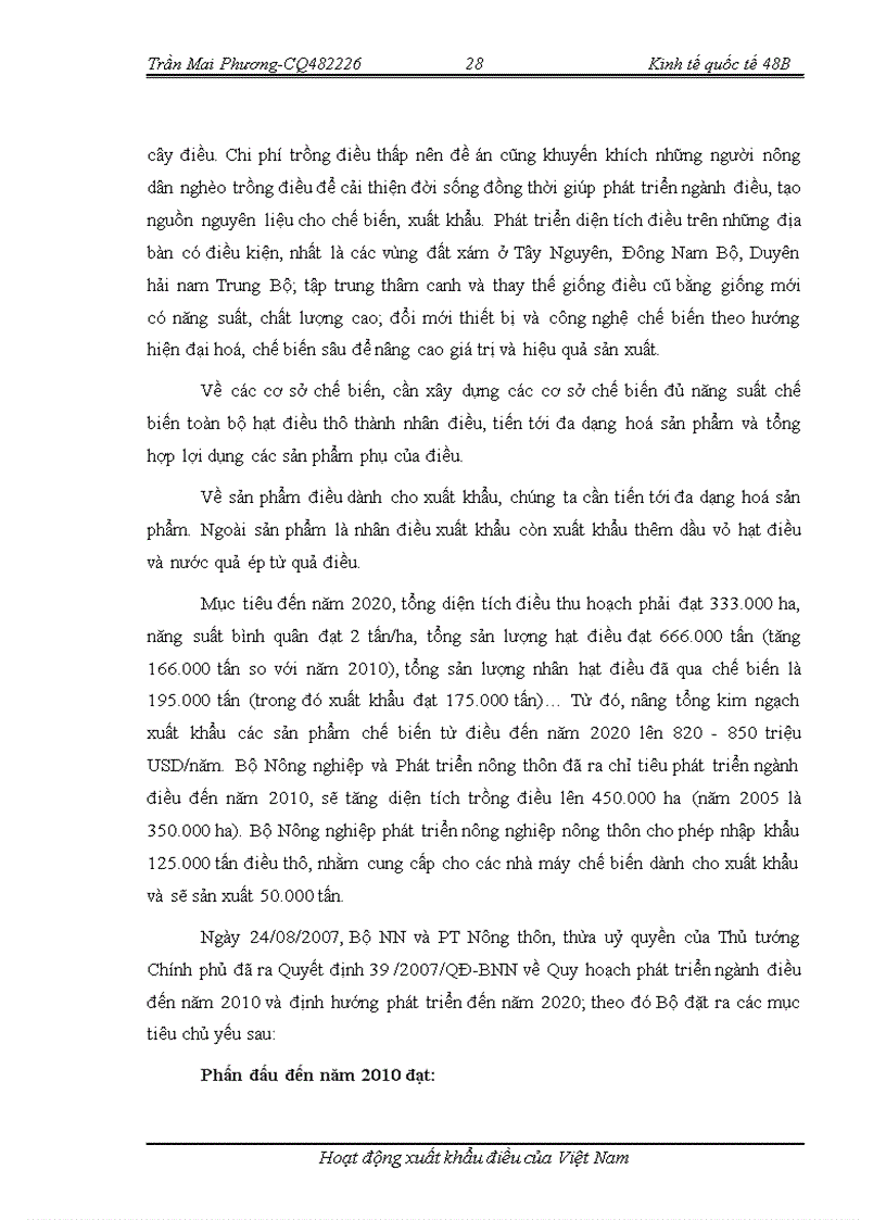 image for page Hoạt động xuất khẩu Điều của Việt Nam