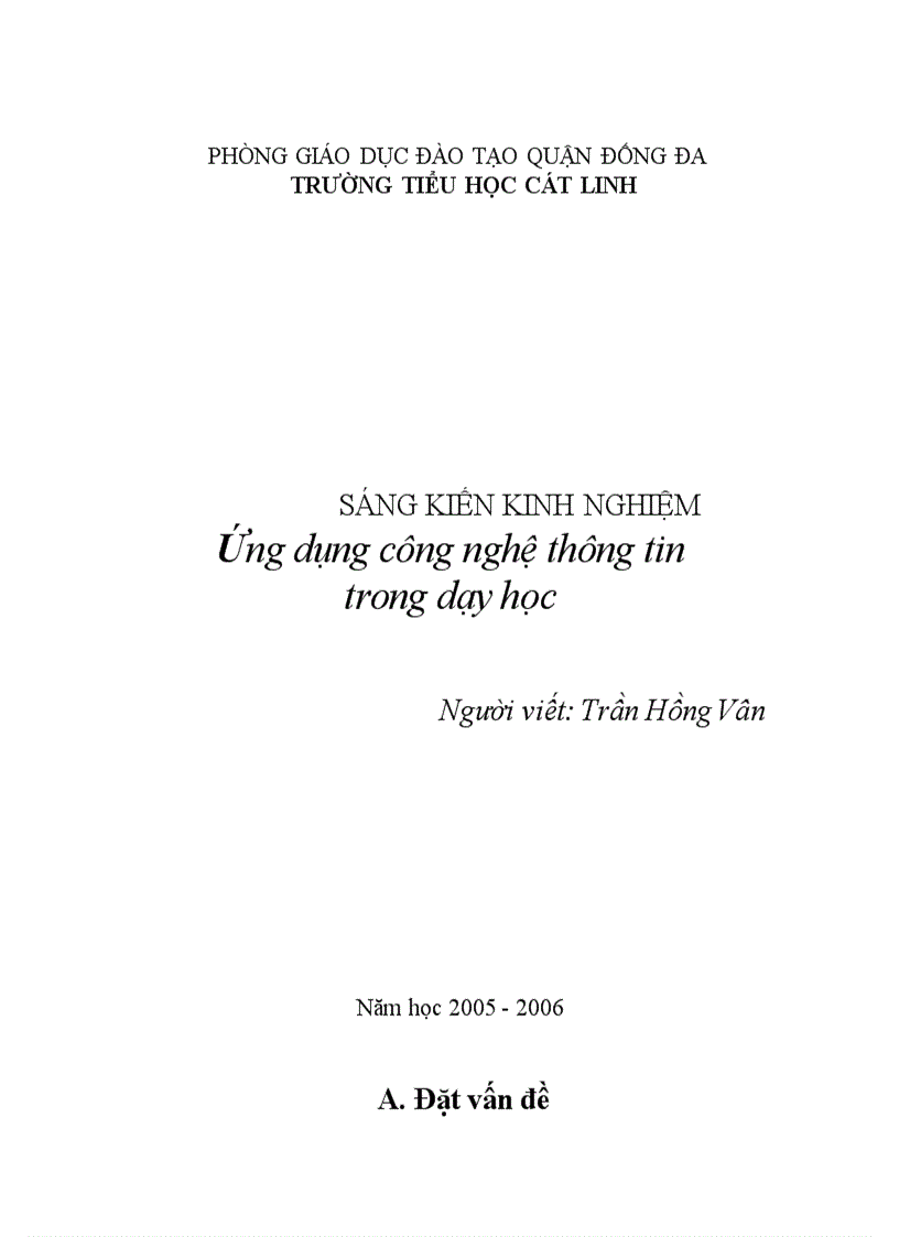 image for page Ứng dụng công nghệ thông tin trong dạy học