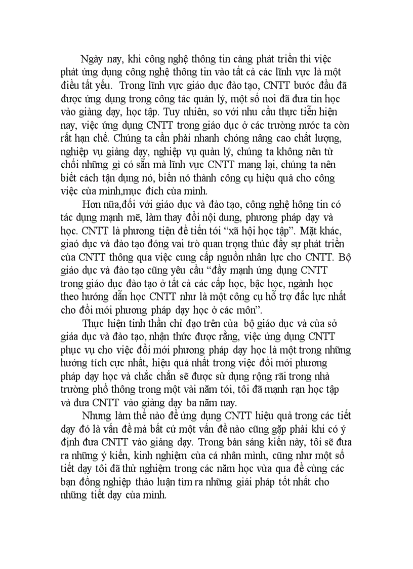 image for page Ứng dụng công nghệ thông tin trong dạy học