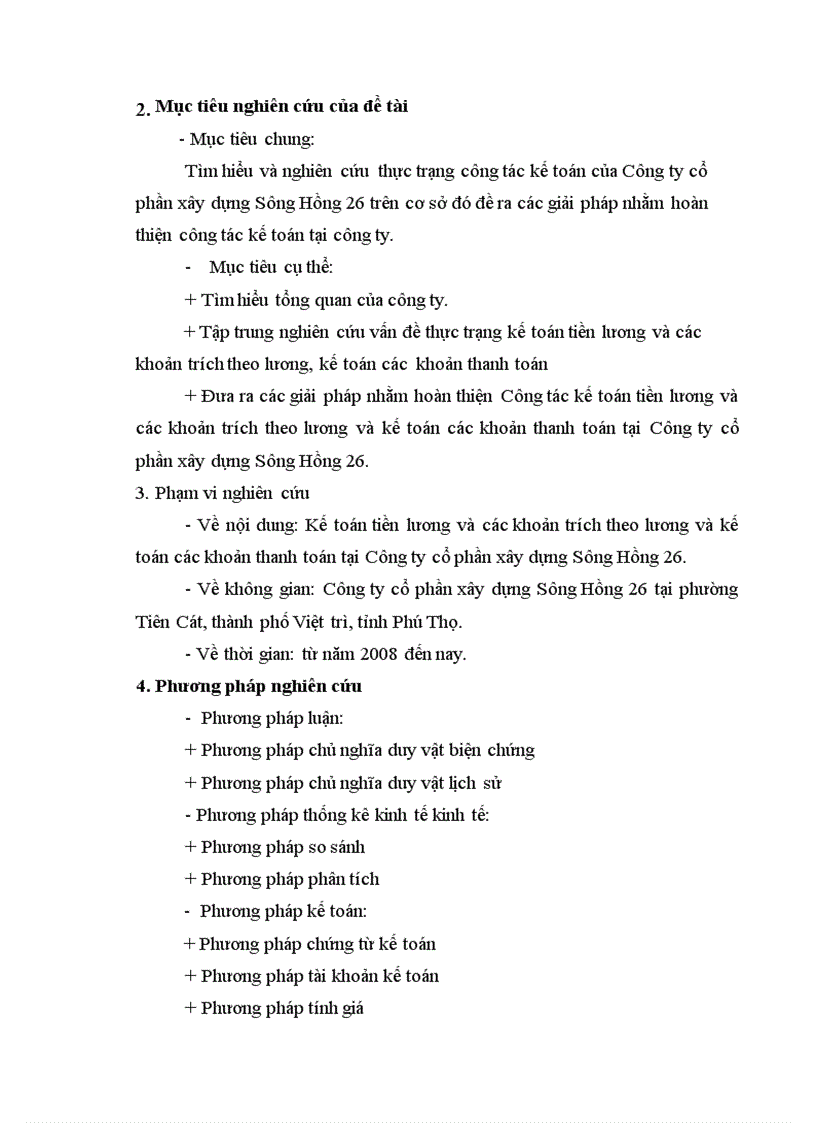 image for page Thực trạng công tác kế toán tiền lương và các khoản trích theo lương kế toán thanh toán tại Công ty cổ phần xây dựng Sông Hồng 26