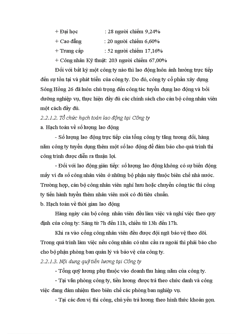 image for page Thực trạng công tác kế toán tiền lương và các khoản trích theo lương kế toán thanh toán tại Công ty cổ phần xây dựng Sông Hồng 26