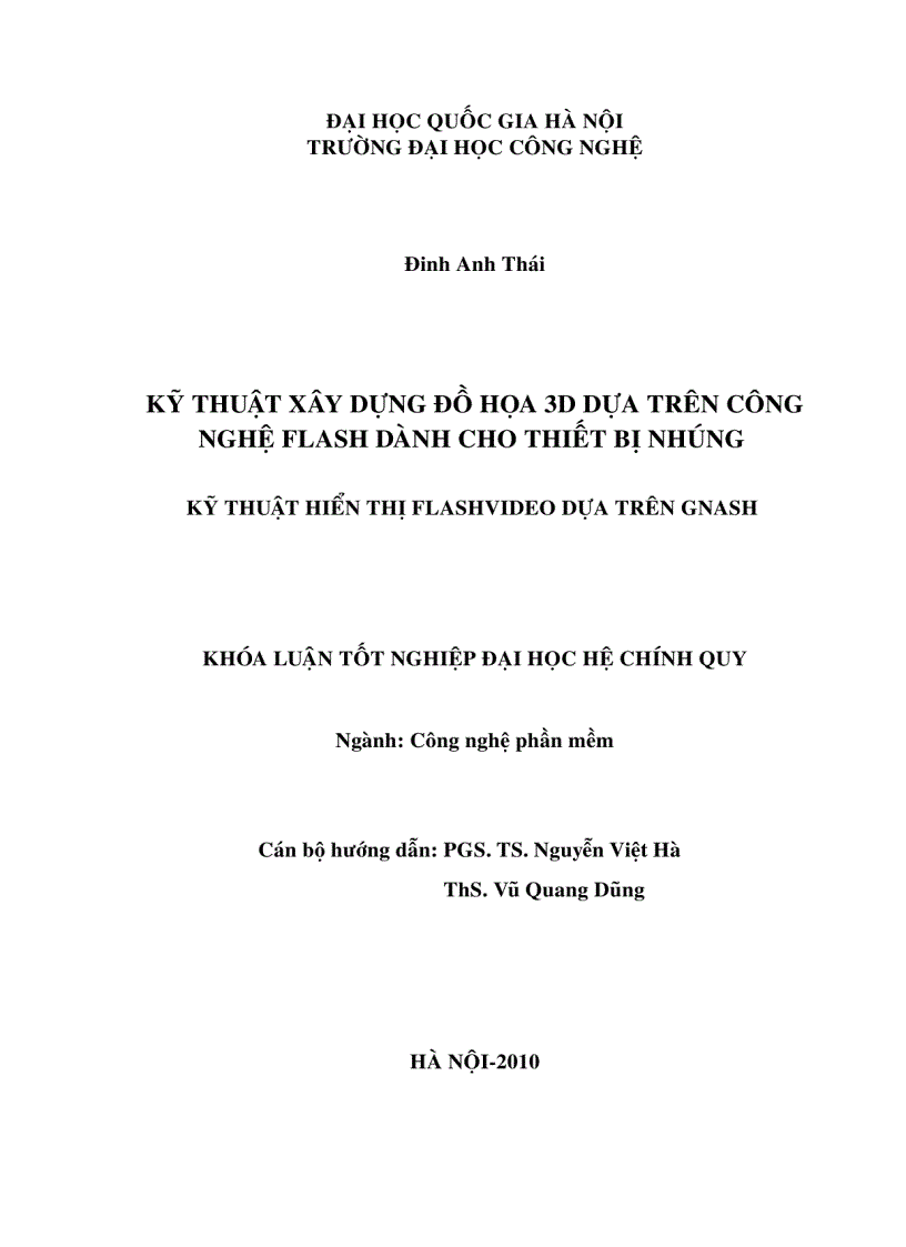 image for page Kỹ thuật xây dựng đồ họa 3d dựa trên công nghệ flash dành cho thiết bị nhúng