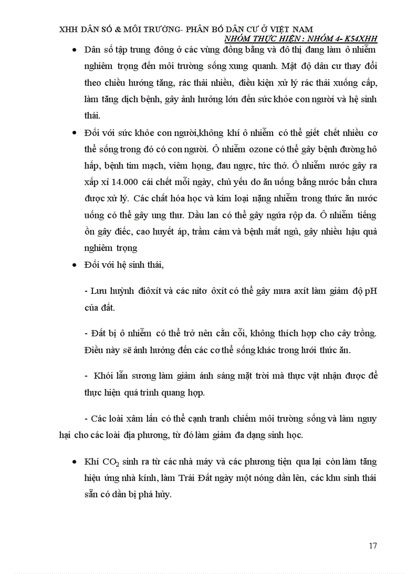 image for page Thực trạng phân bố dân cư ở Việt Nam nhân tố tác động và ảnh hưởng của nó tới sự phát triển kinh tế xã hội ở nước ta