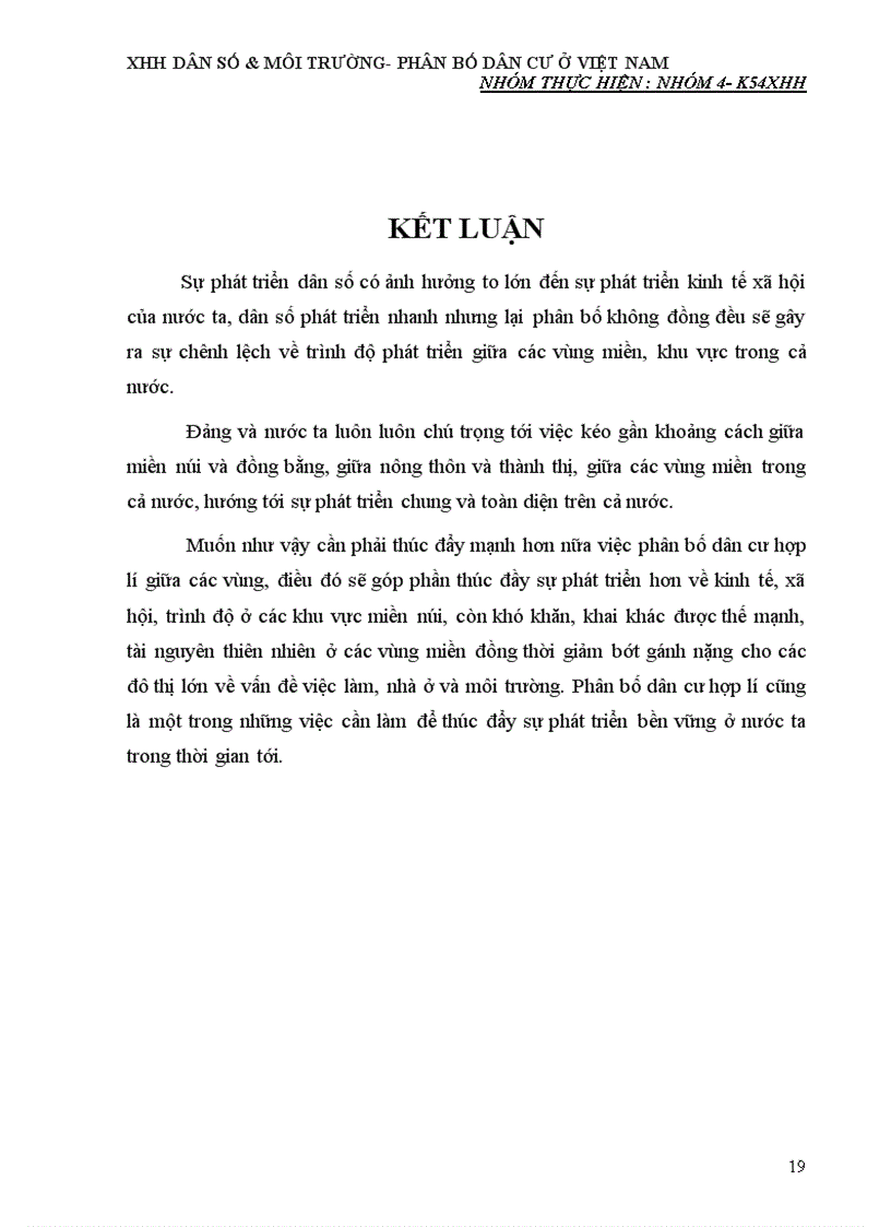 image for page Thực trạng phân bố dân cư ở Việt Nam nhân tố tác động và ảnh hưởng của nó tới sự phát triển kinh tế xã hội ở nước ta