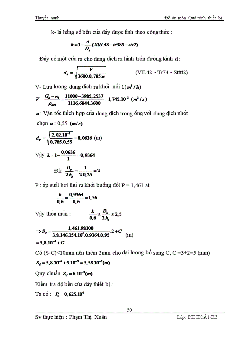 image for page Thiết kế hệ thống cô đặc hai nồi xuôi chiều thiết bị cô đặc ống tuần hoàn ngoài dùng cho cô đặc dung dịch KOH với năng suất 11000 kg h