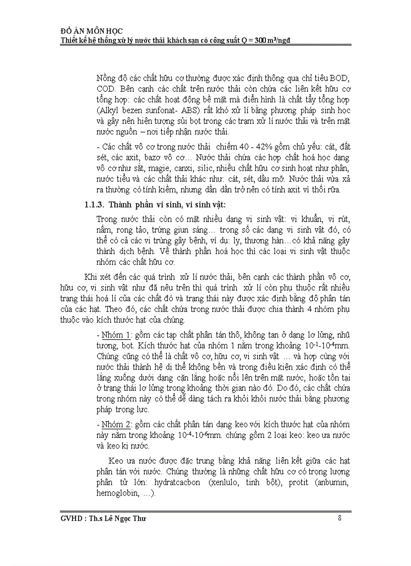 image for page Thiết kế hệ thống xử lý nước thải khách sạn có công suất Q 300 m3ngđ