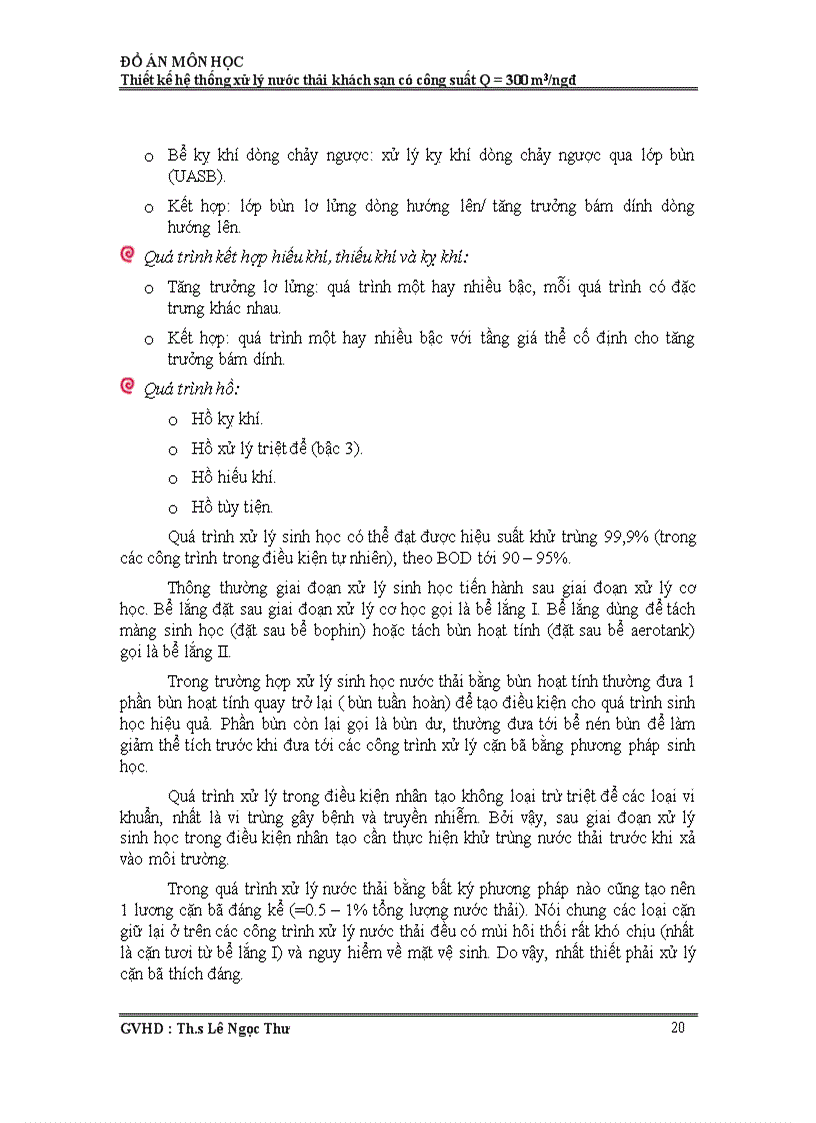 image for page Thiết kế hệ thống xử lý nước thải khách sạn có công suất Q 300 m3ngđ