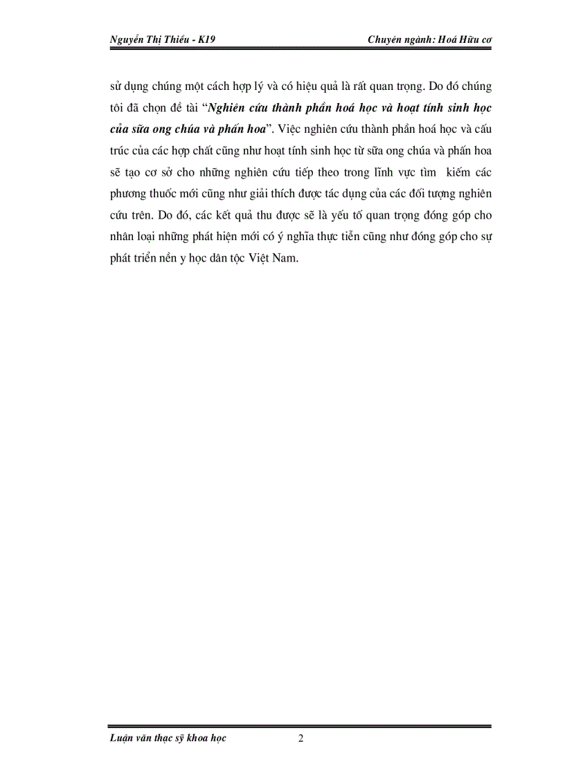 image for page Nghiên cứu thành phần hoá học và hoạt tính sinh học của sữa ong chúa và phấn hoa
