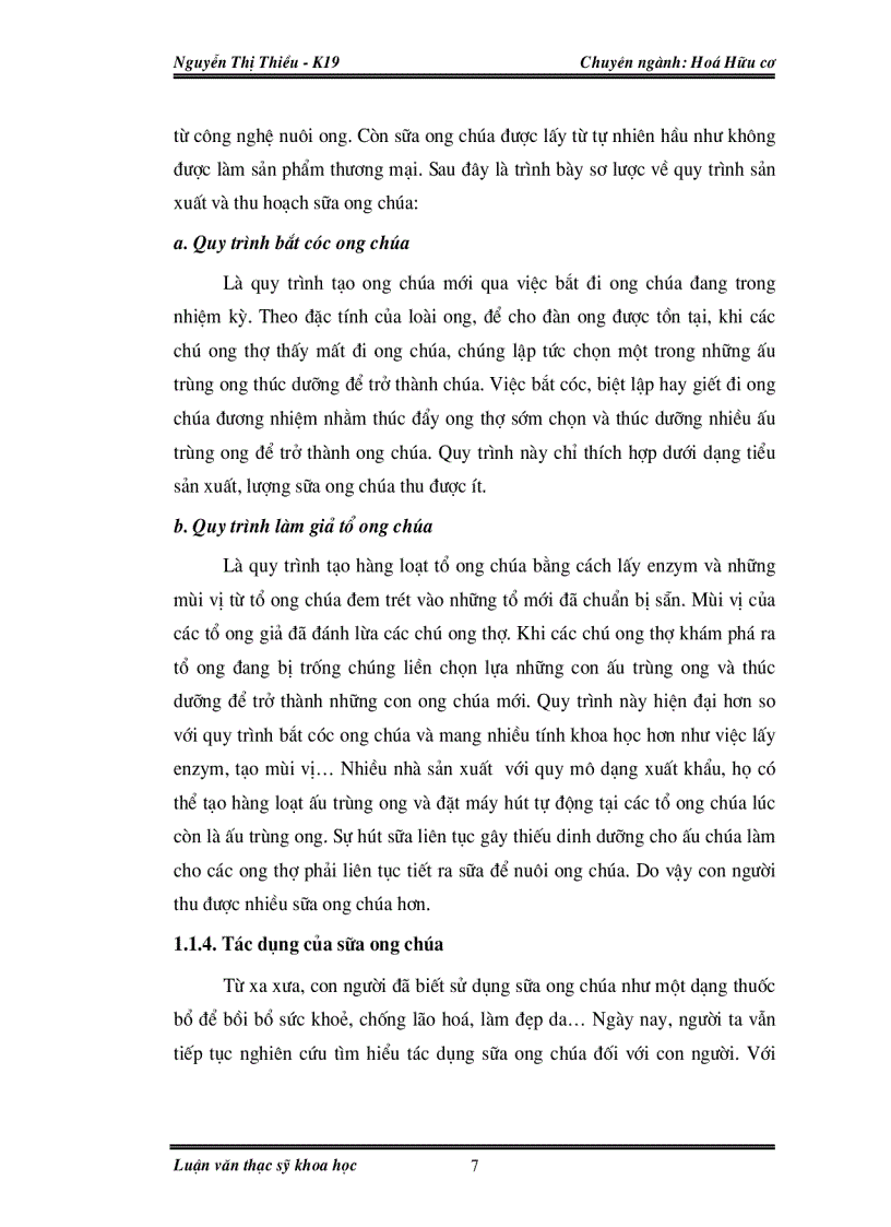 image for page Nghiên cứu thành phần hoá học và hoạt tính sinh học của sữa ong chúa và phấn hoa