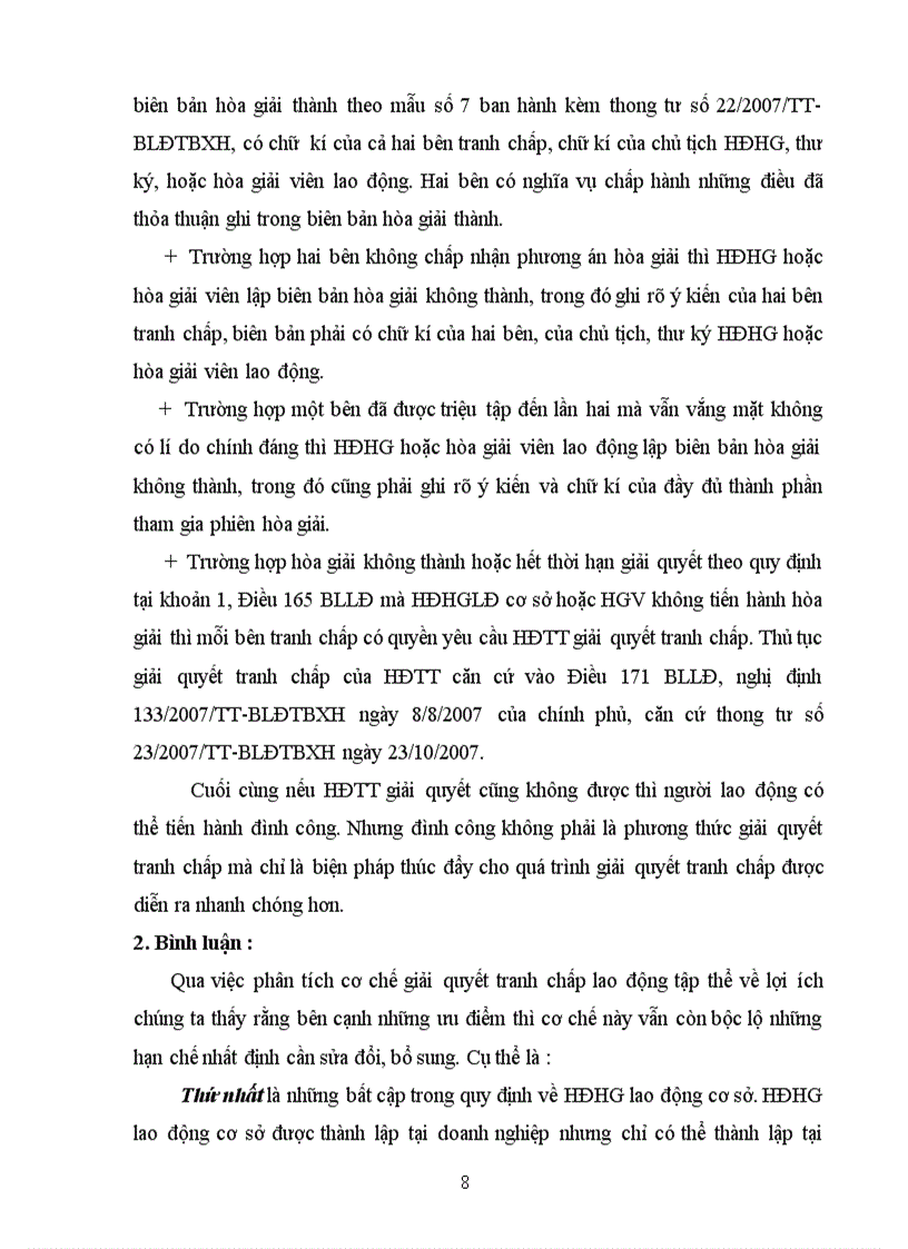 image for page Cơ chế giải quyết tranh chấp lao động tập thể về lợi ích Và tình huống liên quan
