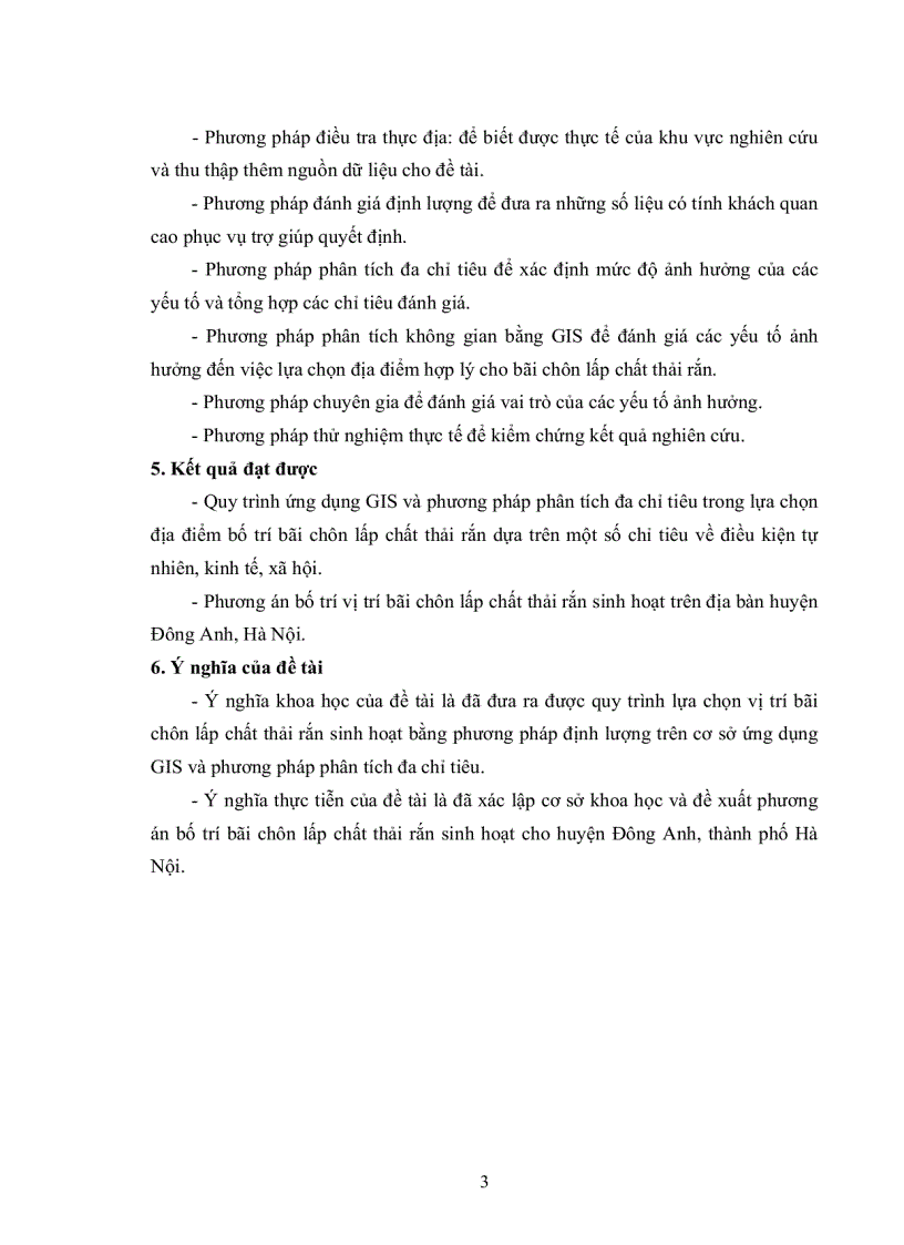image for page Ứng dụng GIS và phương pháp phân tích đa chỉ tiêu lựa chọn địa điểm bố trí bãi chôn lấp chất thải rắn sinh hoạt phục vụ quy hoạch sử dụng đất