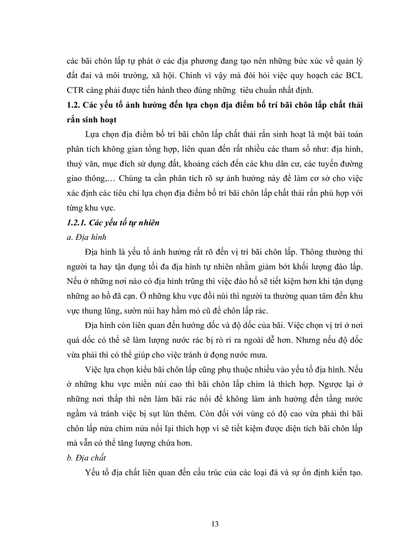 image for page Ứng dụng GIS và phương pháp phân tích đa chỉ tiêu lựa chọn địa điểm bố trí bãi chôn lấp chất thải rắn sinh hoạt phục vụ quy hoạch sử dụng đất