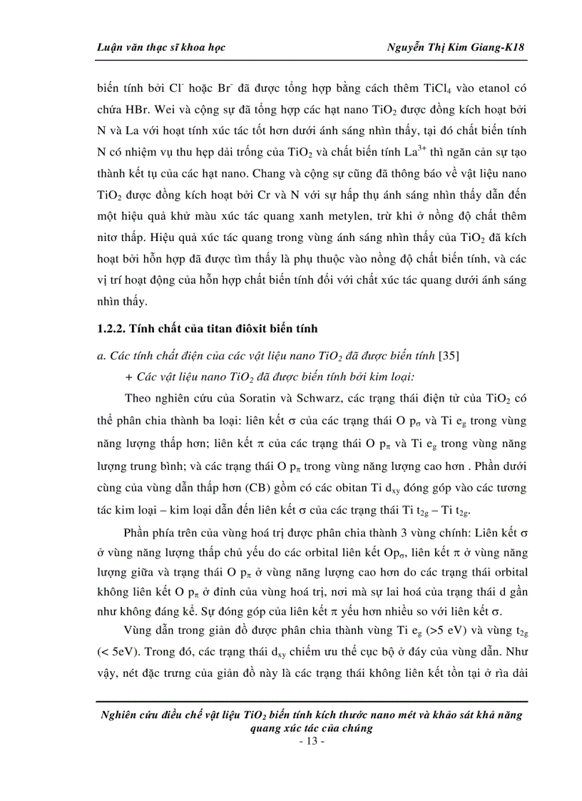 image for page Nghiên cứu điều chế vật liệu TiO2 biến tính kích thước nano mét và khảo sát khả năng quang xúc tác của chúng