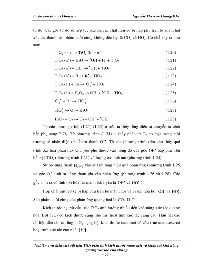 image for page Nghiên cứu điều chế vật liệu TiO2 biến tính kích thước nano mét và khảo sát khả năng quang xúc tác của chúng