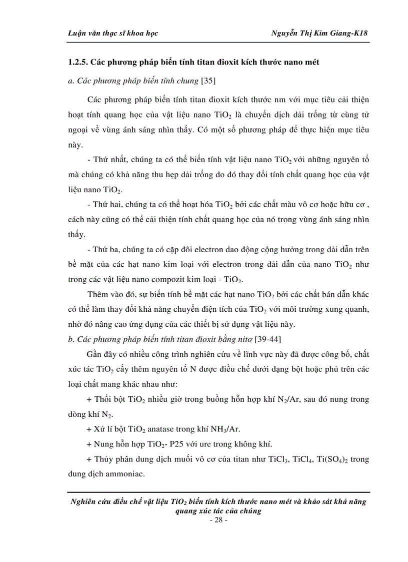 image for page Nghiên cứu điều chế vật liệu TiO2 biến tính kích thước nano mét và khảo sát khả năng quang xúc tác của chúng