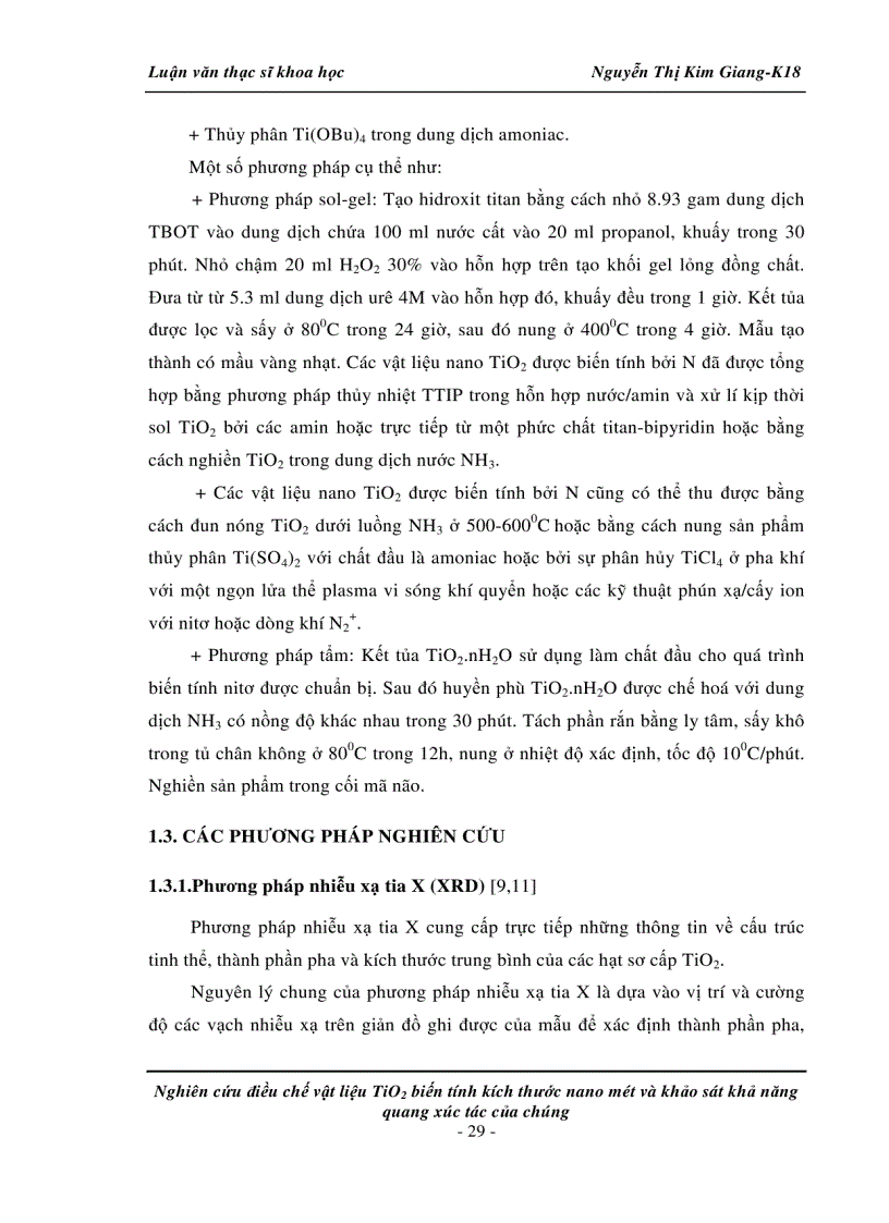 image for page Nghiên cứu điều chế vật liệu TiO2 biến tính kích thước nano mét và khảo sát khả năng quang xúc tác của chúng
