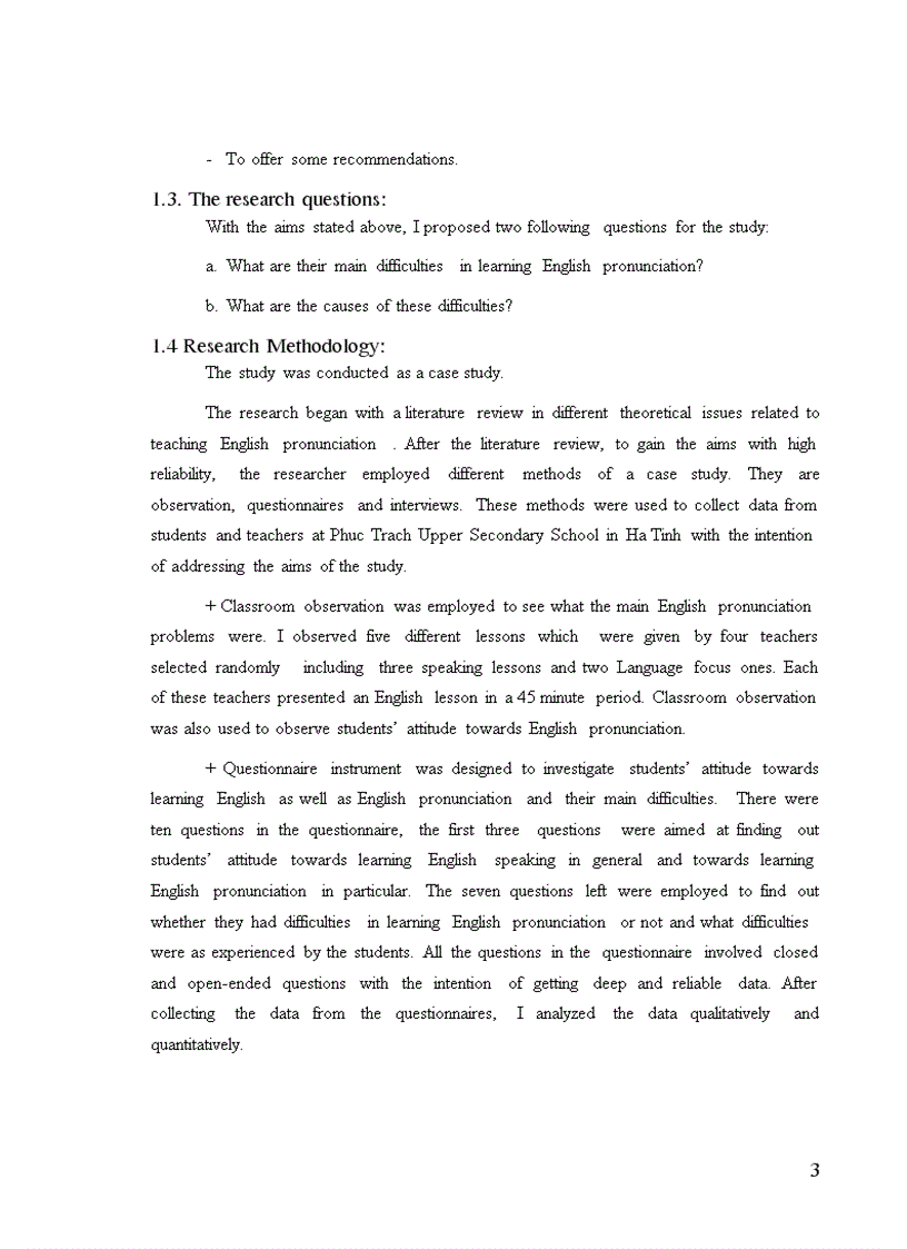 An investigation into Phuc Trach Upper Secondary School students difficulties in learning English pronunciation