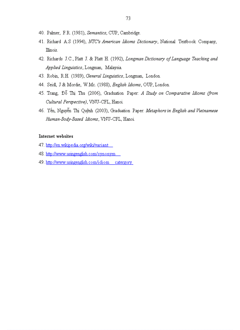image for page Astudy on idiomatic variants and synonymous idioms in english and vietnamese