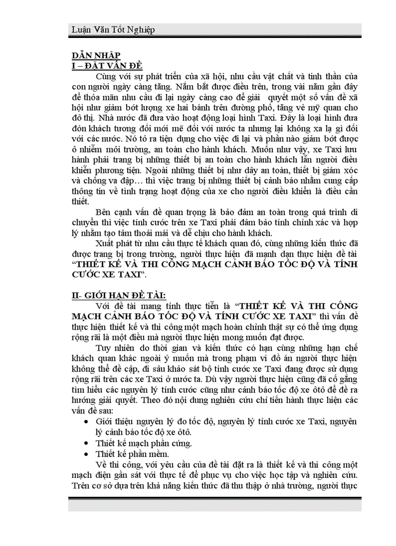 image for page Thiết kế và thi công mạch cảnh báo tốc độ và tính cước xe taxi