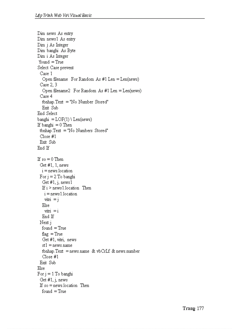 image for page Lập trình web với visual basic