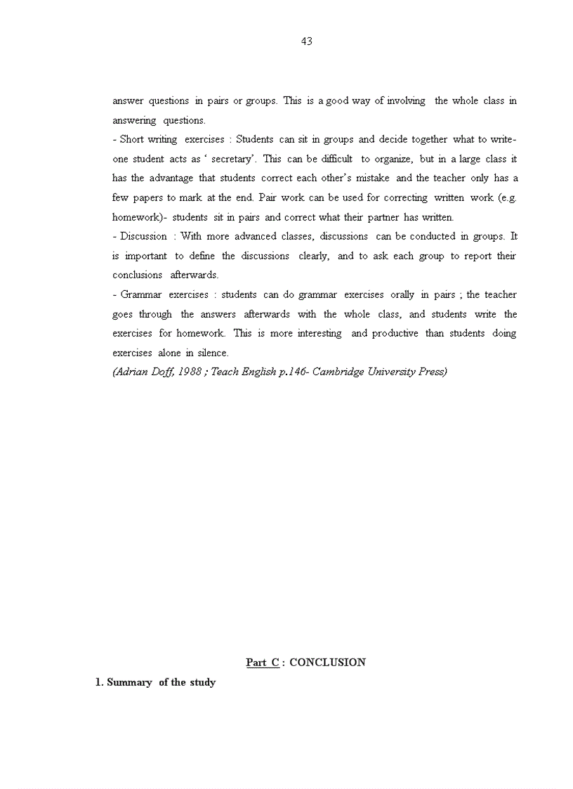 image for page Organizing pairwork and groupwork in the context of high school classrooms at pham van nghi upper secondary school nam dinh province A case study