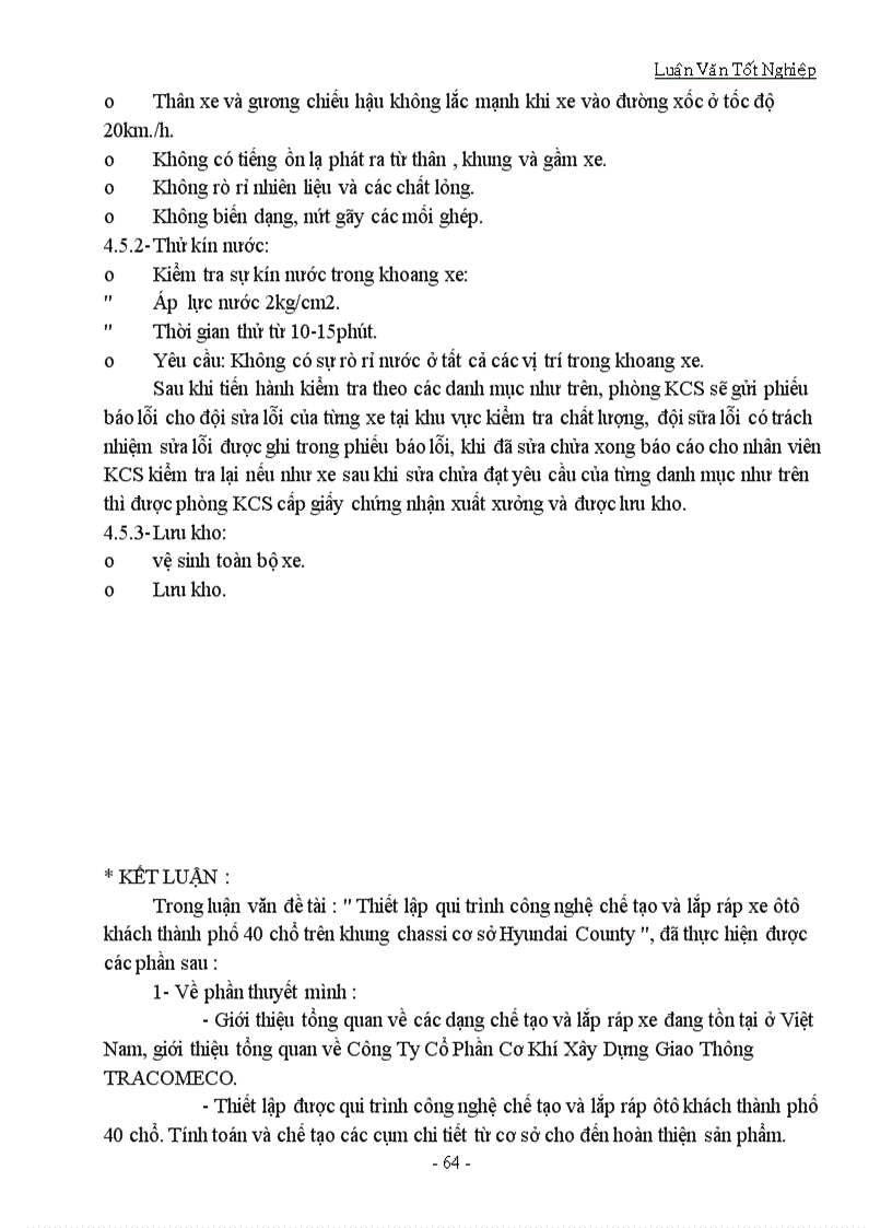 image for page Lập qui trình công nghệ chế tạo và lắp ráp xe ôtô khách thành phố 40 chỗ trên khung chassi cơ sở Hyundai County