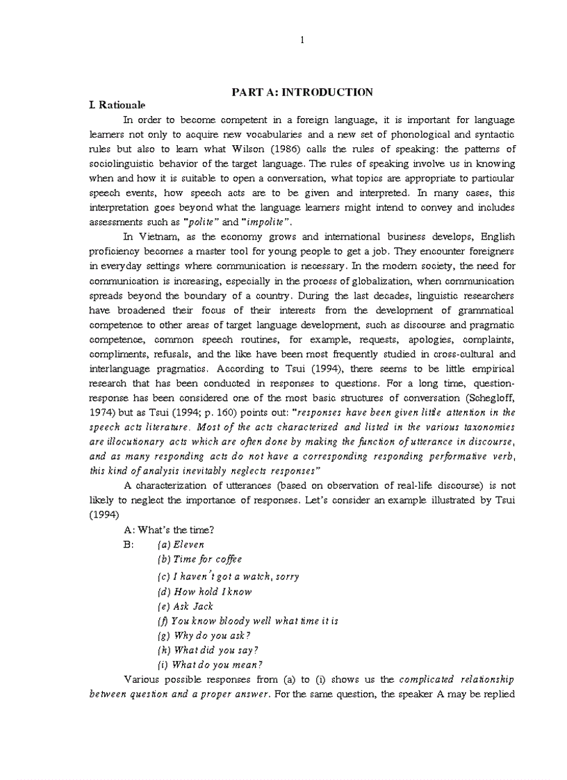 image for page An investigation into some types of verbal responses to questions in English and Vietnamese conversation