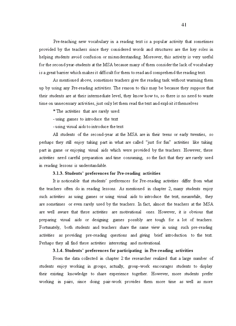 image for page Astudy on possible effective pre reading activities to improve reading skills for 2nd year english majors at the military science academy