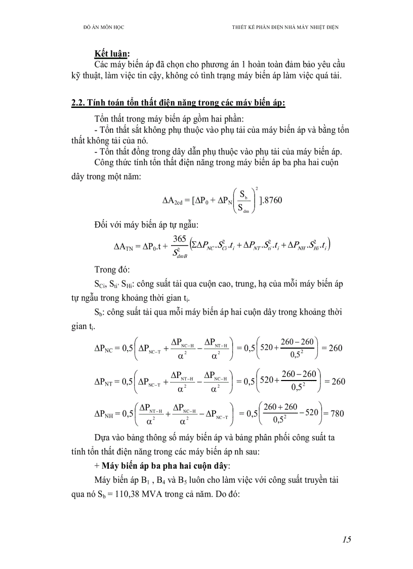 image for page Thiết kế nhà máy điện gồm 5 tổ máy công suất mỗi máy là 100 MW