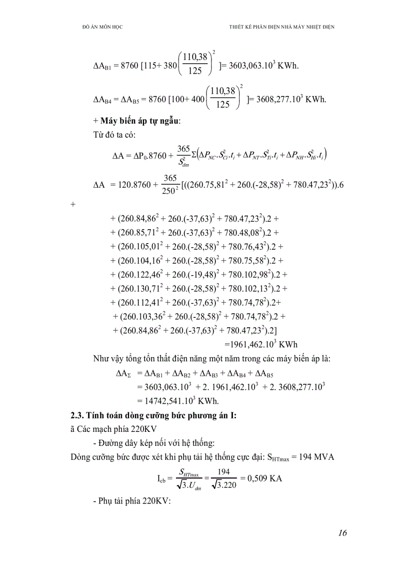 image for page Thiết kế nhà máy điện gồm 5 tổ máy công suất mỗi máy là 100 MW