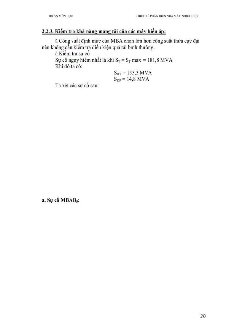 image for page Thiết kế nhà máy điện gồm 5 tổ máy công suất mỗi máy là 100 MW