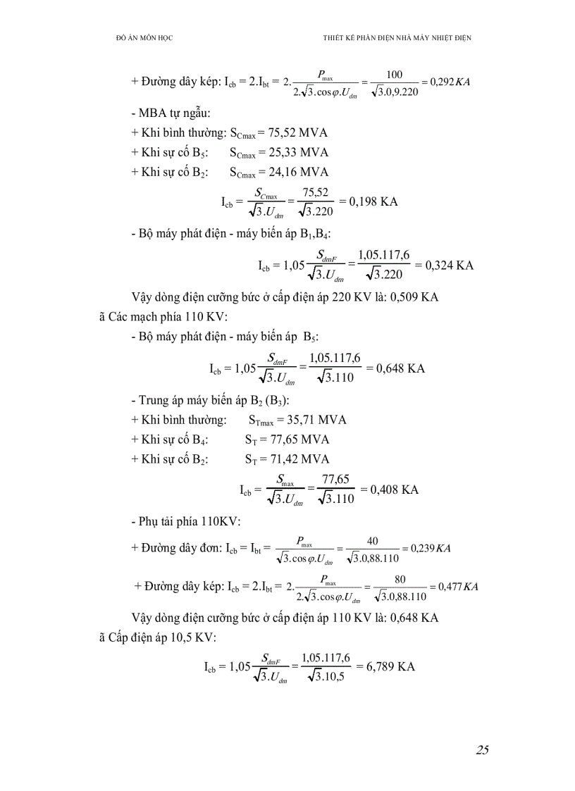 image for page Thiết kế nhà máy điện gồm 5 tổ máy công suất mỗi máy là 100 MW