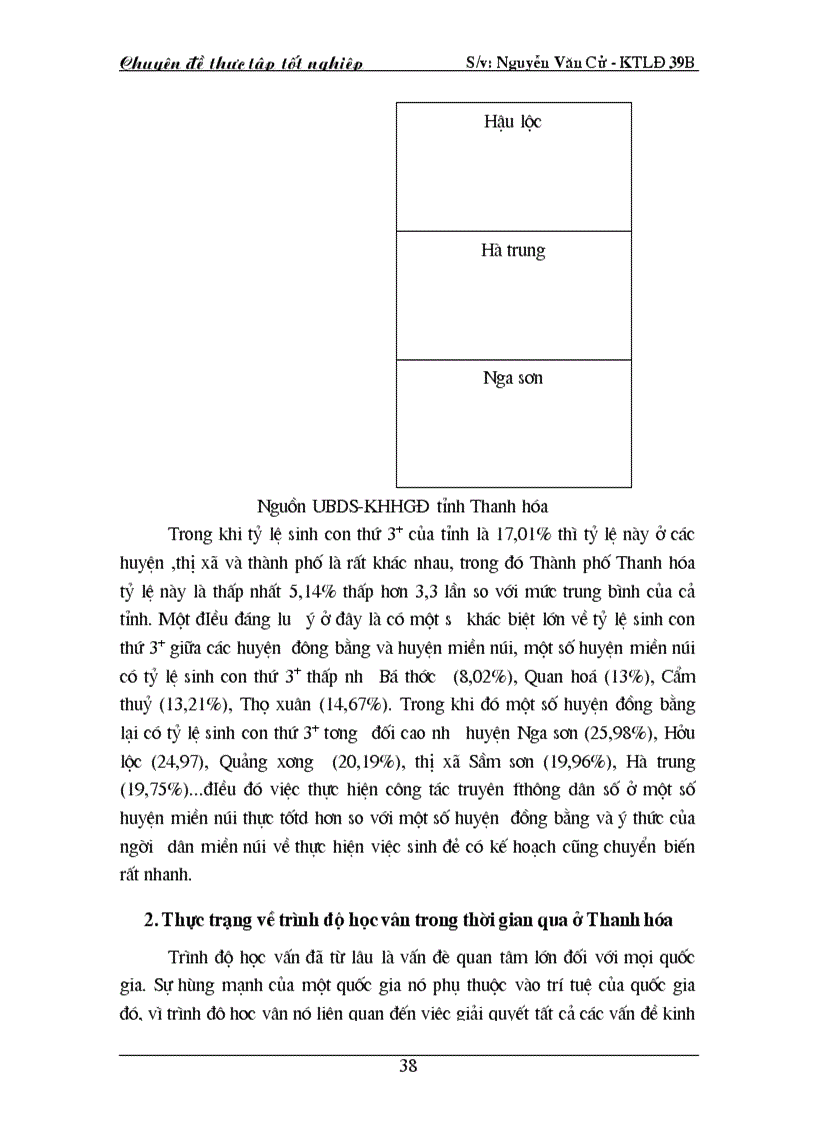 image for page Đánh giá về thực trang học vấn và mức sinh của tỉnh Thanh Hoá
