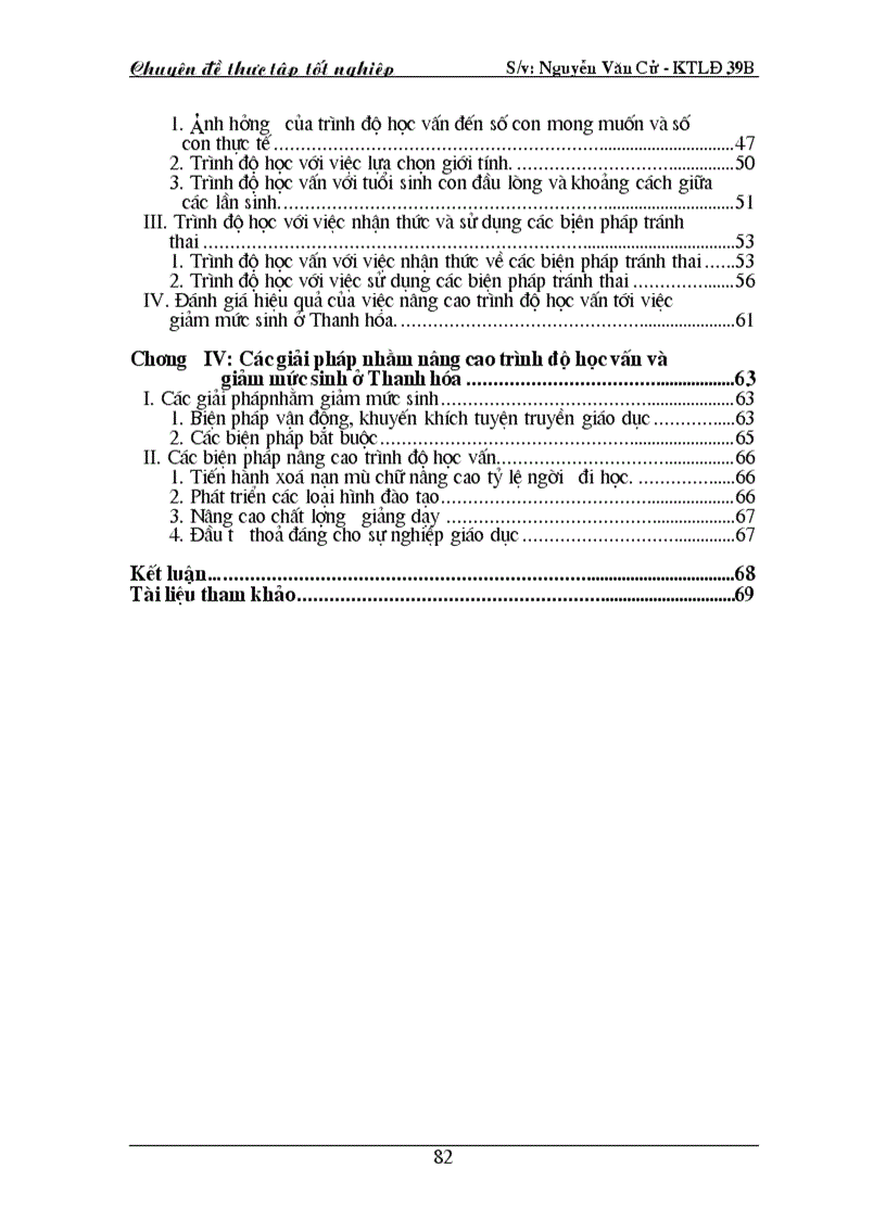 image for page Đánh giá về thực trang học vấn và mức sinh của tỉnh Thanh Hoá