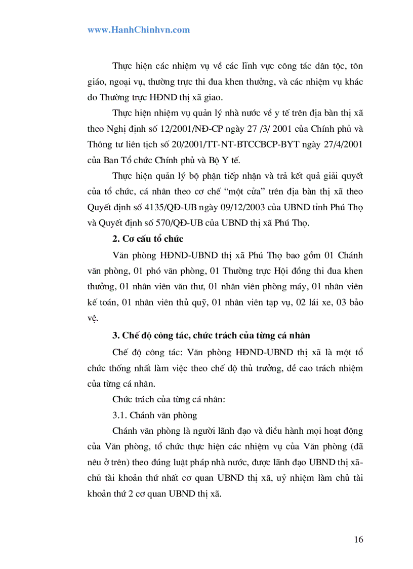 image for page Tình hình hoạt động của Văn phòng HĐND UBND thị xã Phú Thọ