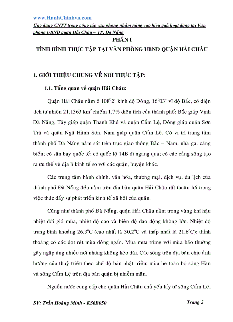 image for page Ứng dụng CNTT trong công tác văn phòng nhằm nâng cao hiệu quả hoạt động tại Văn phòng UBND quận Hải Châu TP Đà Nẵng