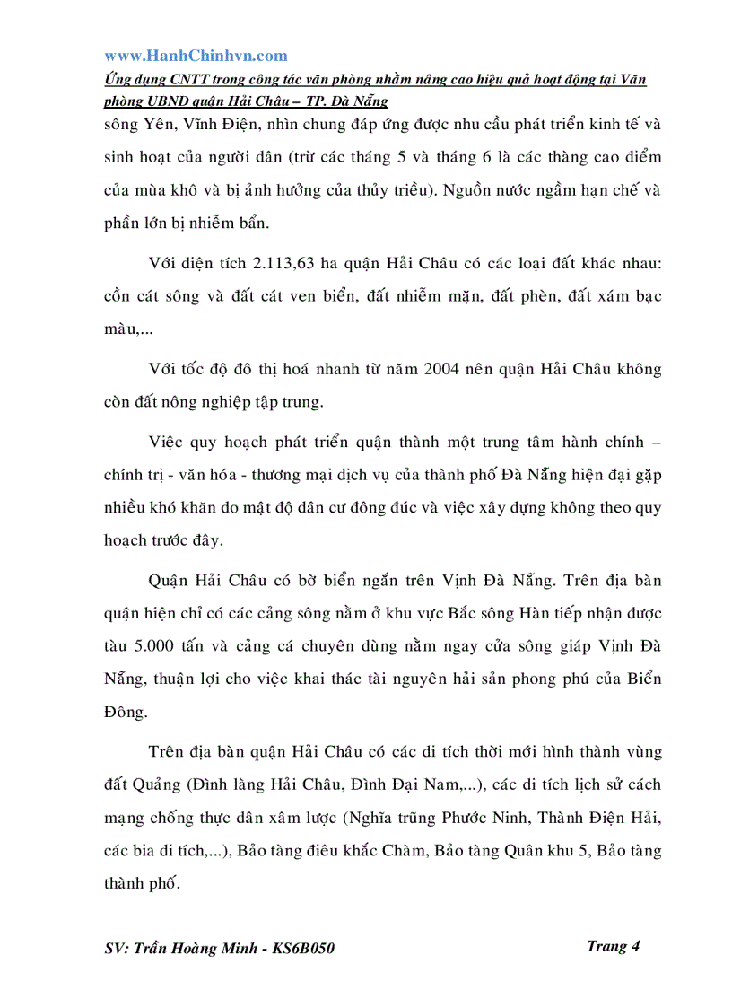image for page Ứng dụng CNTT trong công tác văn phòng nhằm nâng cao hiệu quả hoạt động tại Văn phòng UBND quận Hải Châu TP Đà Nẵng