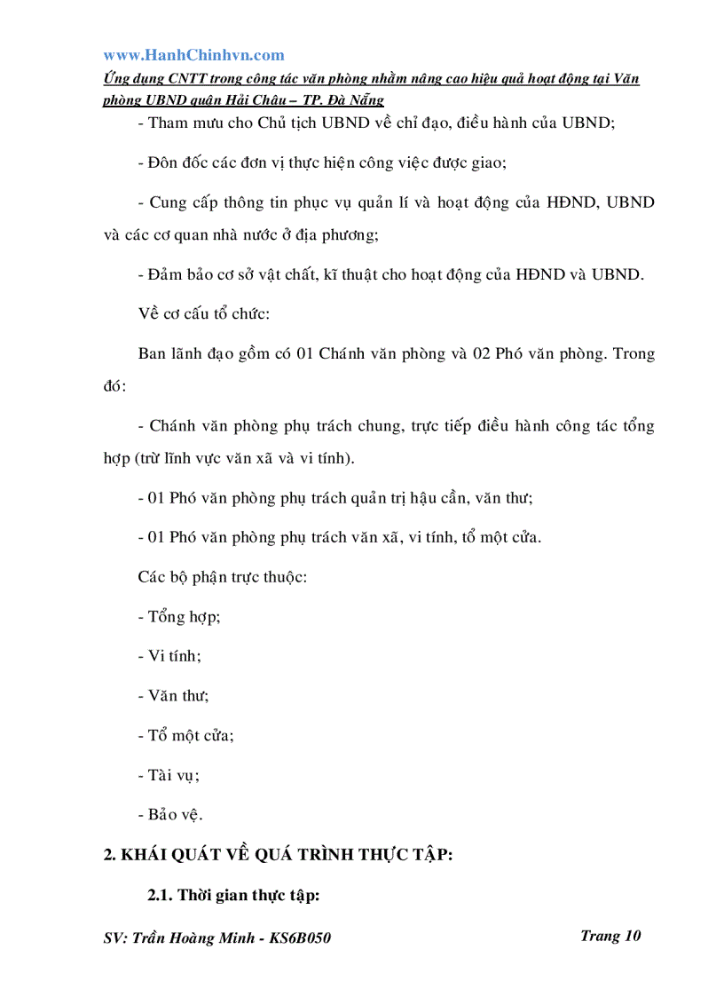image for page Ứng dụng CNTT trong công tác văn phòng nhằm nâng cao hiệu quả hoạt động tại Văn phòng UBND quận Hải Châu TP Đà Nẵng