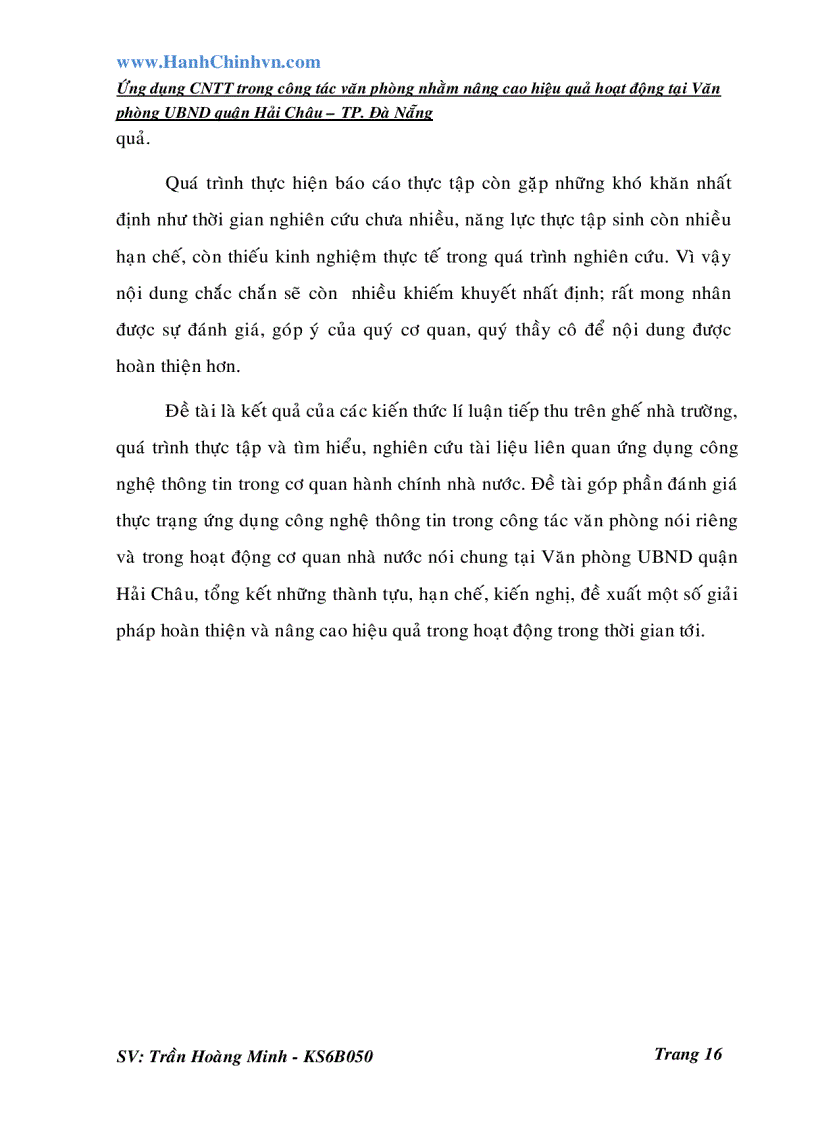 image for page Ứng dụng CNTT trong công tác văn phòng nhằm nâng cao hiệu quả hoạt động tại Văn phòng UBND quận Hải Châu TP Đà Nẵng