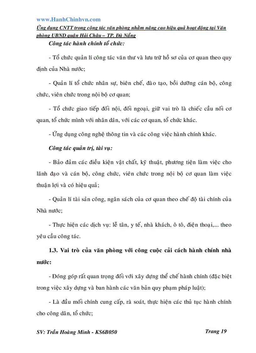 image for page Ứng dụng CNTT trong công tác văn phòng nhằm nâng cao hiệu quả hoạt động tại Văn phòng UBND quận Hải Châu TP Đà Nẵng