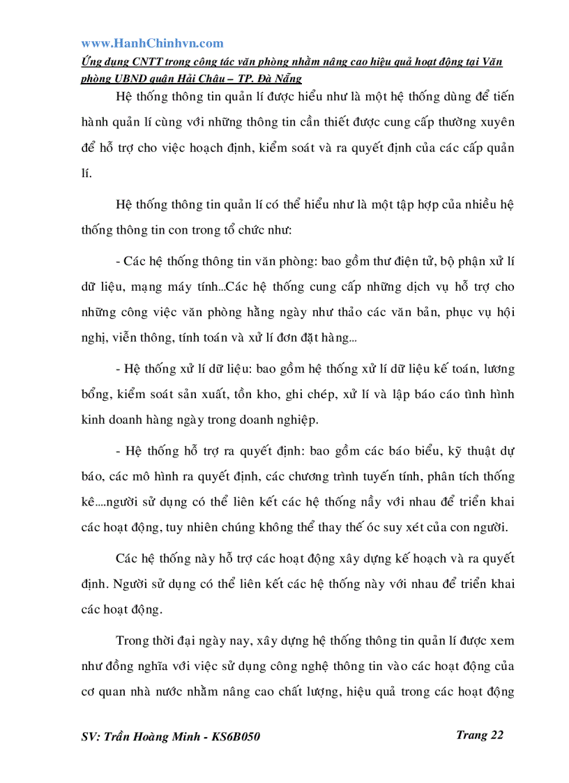image for page Ứng dụng CNTT trong công tác văn phòng nhằm nâng cao hiệu quả hoạt động tại Văn phòng UBND quận Hải Châu TP Đà Nẵng