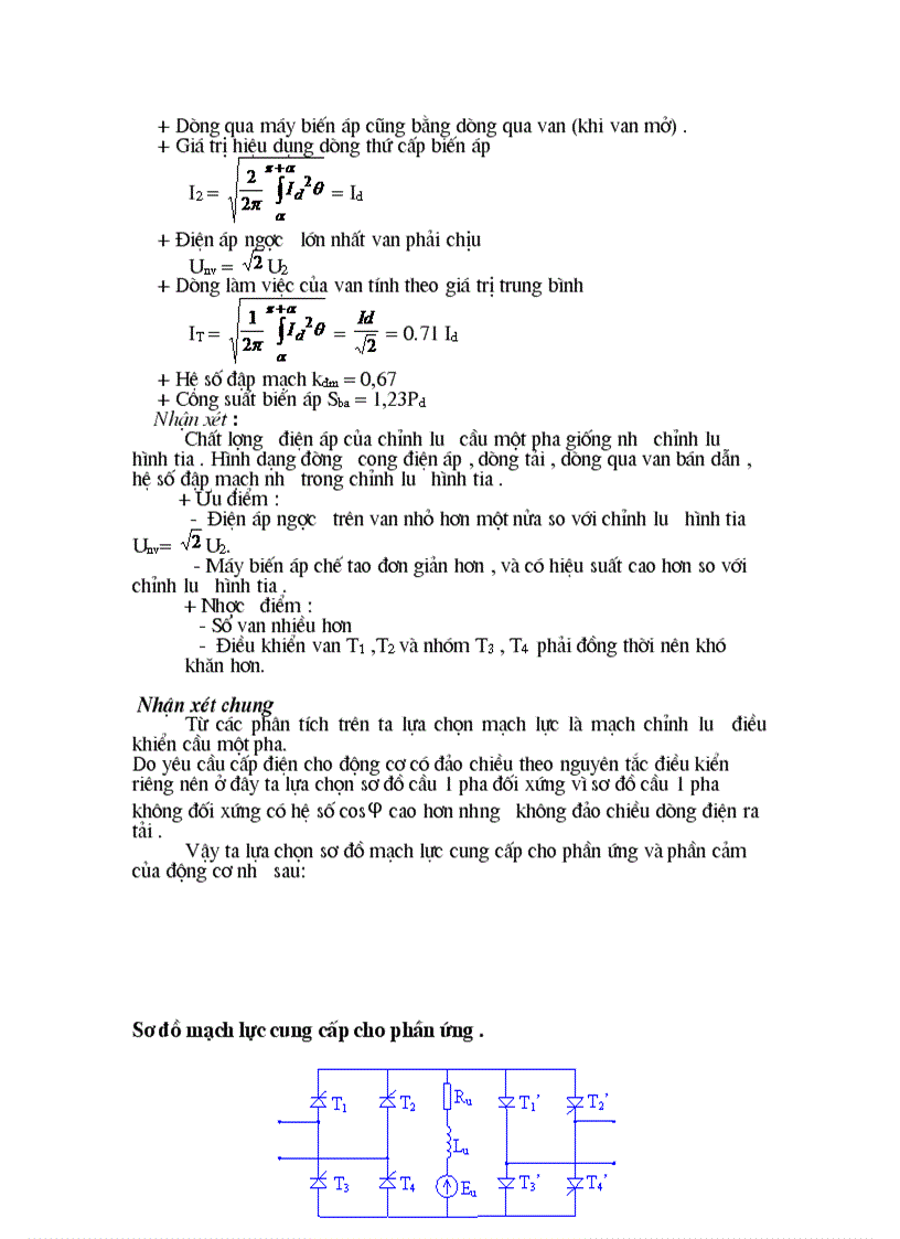 image for page Thiết kế nguồn cấp cho động cơ điện một chiều kich từ độc lập có đảo chiều