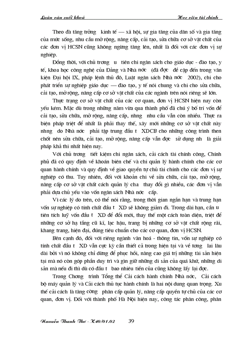 image for page Các giải pháp tăng cường quản lý vốn sự nghiệp có tính chất đầu tư xây dựng đối với các Sở Ban Ngành của thành phố Hà nội