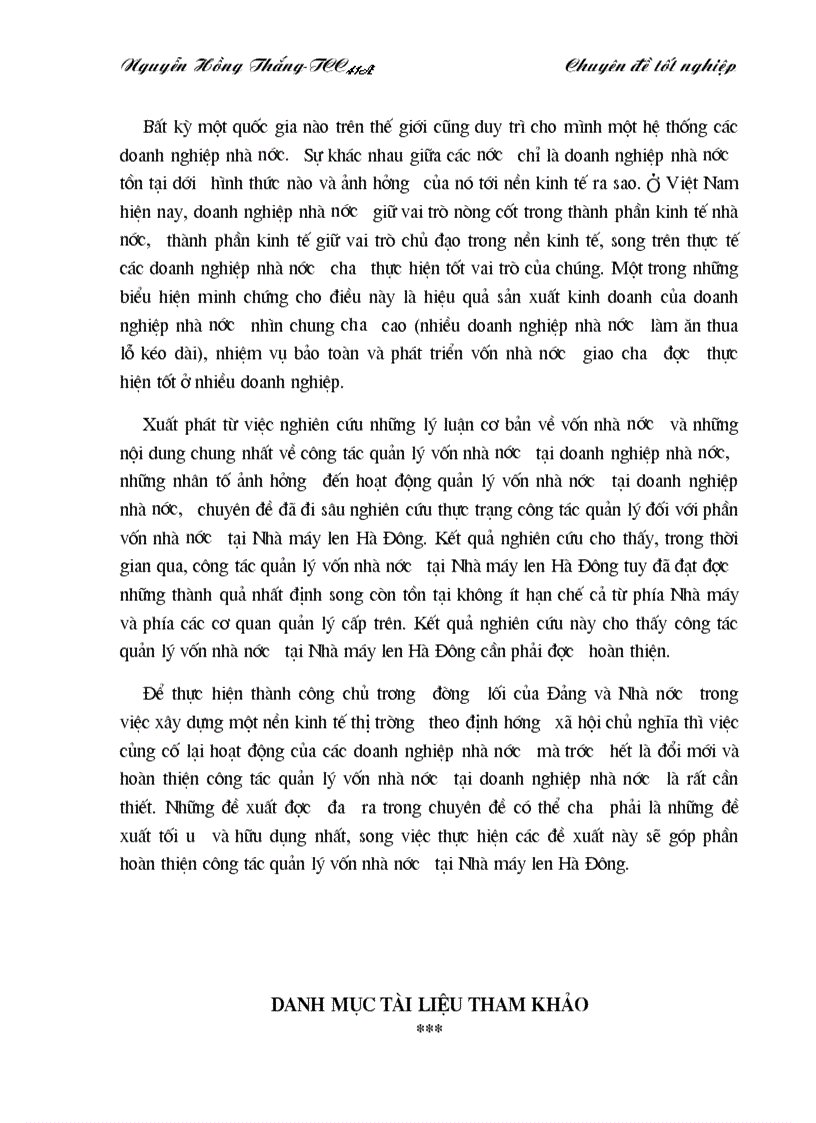 image for page Quản lý vốn nhà nước tại doanh nghiệp nhà nước Nghiên cứu vận dụng tại Nhà máy len Hà Đông
