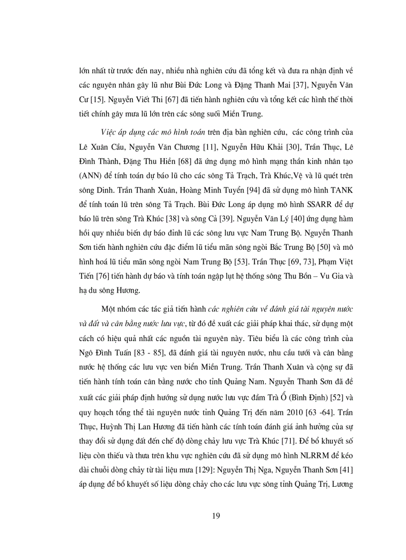 image for page Nghiên cứu mô phỏng quá trình mưa dòng chảy phuc vụ sử dụng hợp lý tài nguyên nước và đất trên các lưu vực sông thượng nguồn Miền Trung