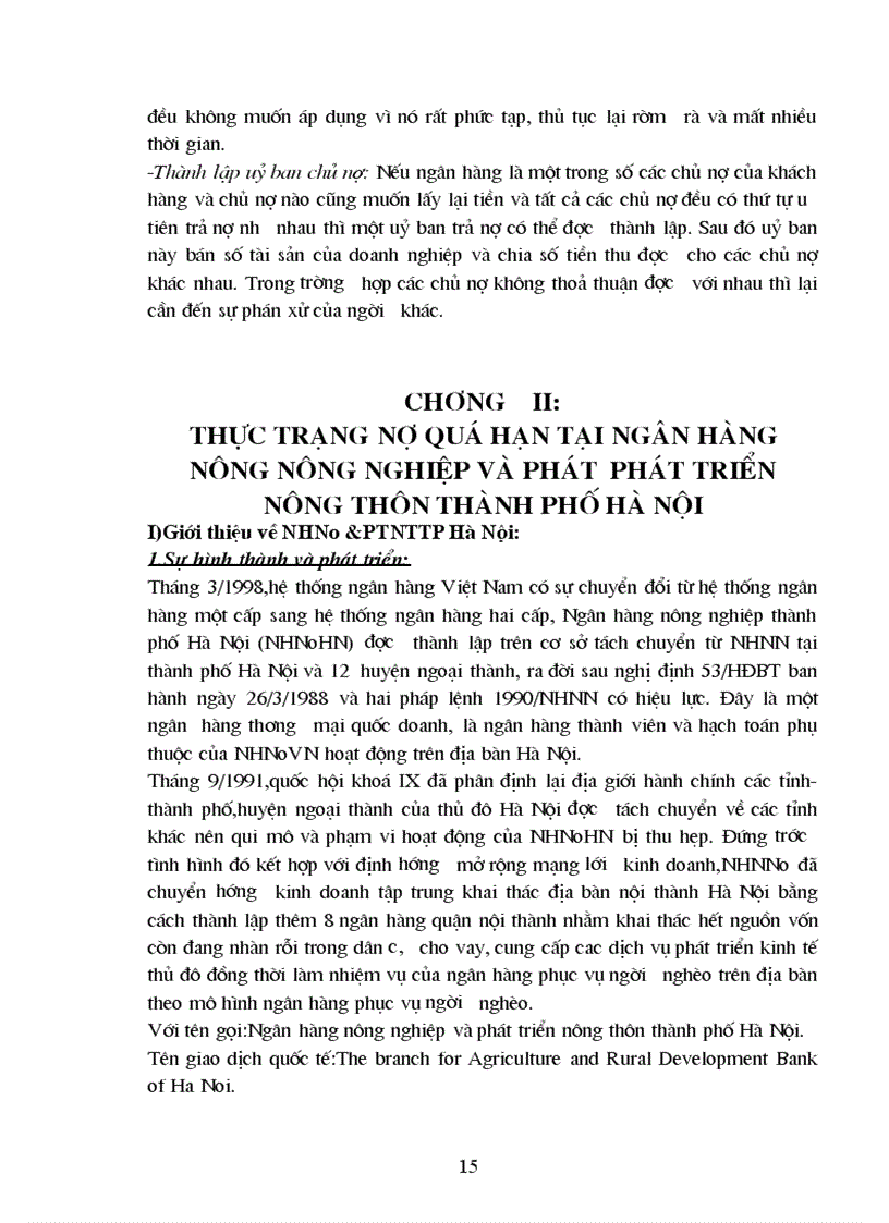 image for page Ngăn ngừa và xử lí nợ quá hạn tại Ngân hàng Nông Nghiệp và Phát Triển Nông Thôn Hà Nội