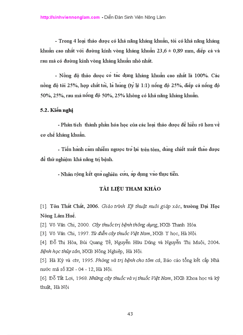 image for page Xác định tác nhân gây bệnh và nghiên cứu thử nghiệm một số loại thảo dược trong phòng trị bệnh vi khuẩn trên tôm thẻ chân trắng