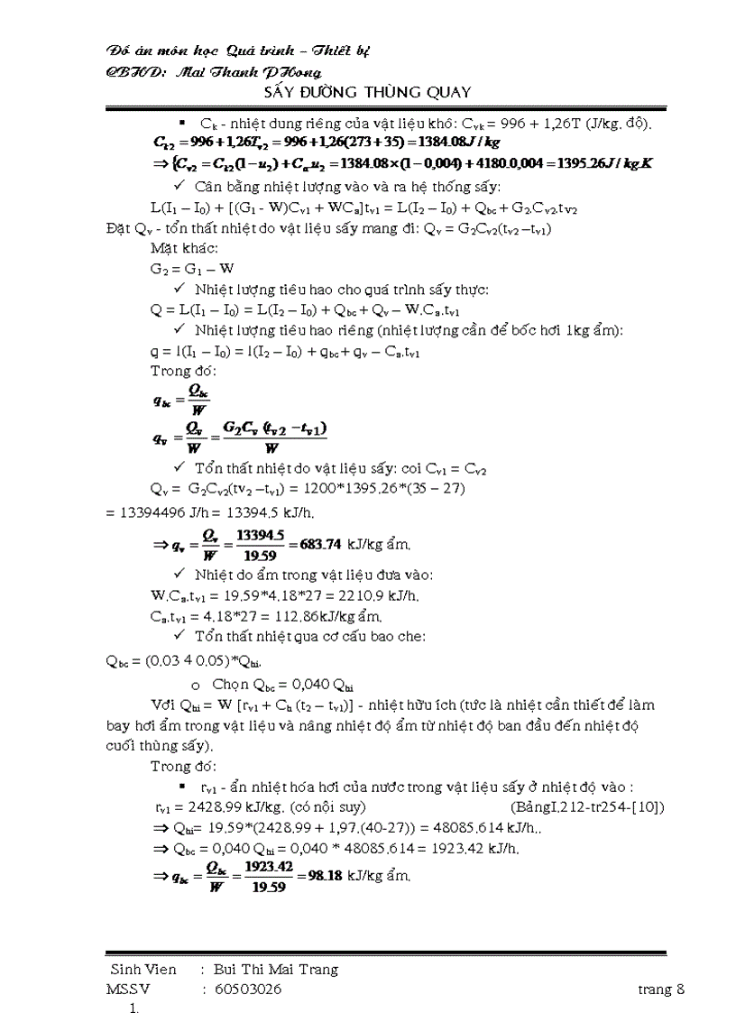 image for page Qui trình công nghệ và thiết bị sấy thùng quay dùng để sấy đường với năng xuất đầu ra là 1200kg h