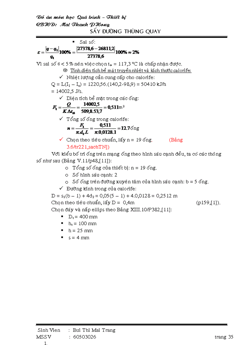 image for page Qui trình công nghệ và thiết bị sấy thùng quay dùng để sấy đường với năng xuất đầu ra là 1200kg h