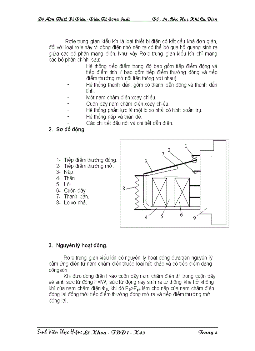 image for page Thiết kế Rơle trung gian kiểu kín xoay chiều